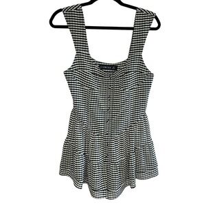 Lioness Gingham Top Size M Black Cream Bustier Style Sleeveless Blouse Feminine